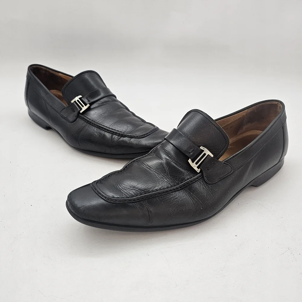 Magnanni Lino Buckle Loafers – Men’s Size 11.5 Black Leather , Made In SPAIN